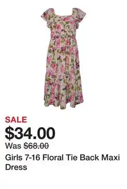Belk Girls 7-16 Floral Tie Back Maxi Dress offer
