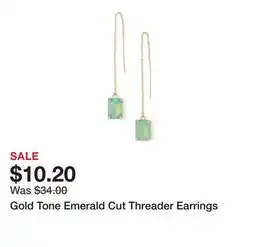 Belk Gold Tone Emerald Cut Threader Earrings offer