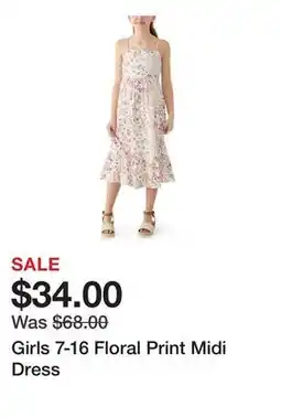 Belk Girls 7-16 Floral Print Midi Dress offer