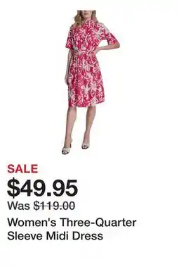 Belk Women's Three-Quarter Sleeve Midi Dress offer
