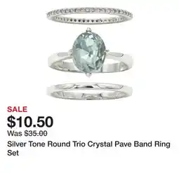 Belk Silver Tone Round Trio Crystal Pave Band Ring Set offer