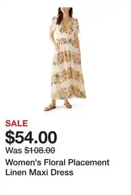 Belk Women's Floral Placement Linen Maxi Dress offer