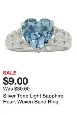 Belk Silver Tone Light Sapphire Heart Woven Band Ring offer