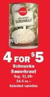 Schnucks Schnucks Sauerkraut offer