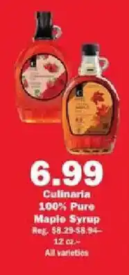 Schnucks Culinaria 100% Pure Maple Syrup offer