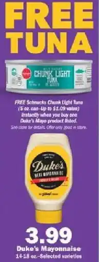 Schnucks Duke's Mayonnaise offer