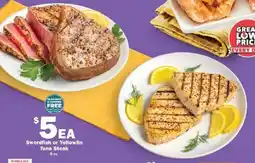 Schnucks Swordfish or Yellowfin Tuna Steak offer