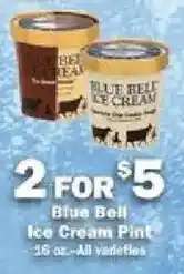 Schnucks Blue Bell Ice Cream Pint offer
