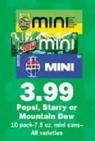 Schnucks Pepsi, Starry or Mountain Dew offer