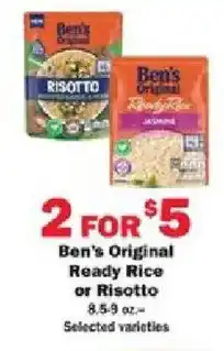 Schnucks Ben's Original Ready Rice or Risotto offer