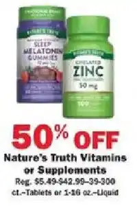 Schnucks Nature's Truth Vitamins or Supplements offer