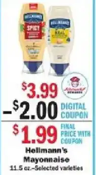 Schnucks Hellmann's Mayonnaise offer