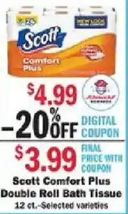 Schnucks Scott Comfort Plus Double Roll Bath Tissue offer