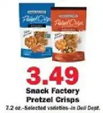 Schnucks Snack Factory Pretzel Crisps offer