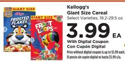 Food 4 Less Kellogg's Giant Size Cereal offer