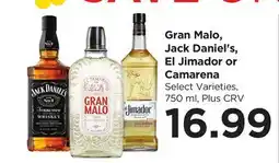 Food 4 Less Gran Malo, Jack Daniel's, El Jimador or Camarena offer