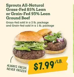 Sprouts Farmers Market Sprouts All-Natural Grass-Fed 85% Lean or Grain-Fed 93% Lean Ground Beef offer