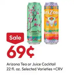 Stater Bros Arizona Tea or Juice Cocktail offer