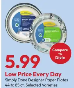 Stater Bros Simply Done Designer Paper Plates offer