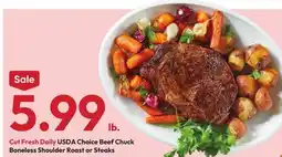 Stater Bros USDA Choice Beef Chuck Boneless Shoulder Roast or Steaks offer