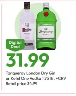 Stater Bros Tanqueray London Dry Gin or Ketel One Vodka offer