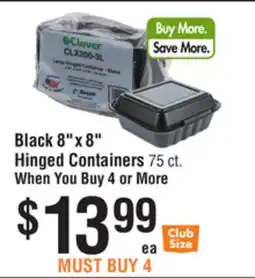 Smart & Final Black 8 x 8 Hinged Containers offer