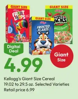 Stater Bros Kellogg's Giant Size Cereal offer