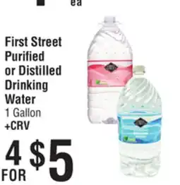 Smart & Final First Street Purified or Distilled Drinking Water offer