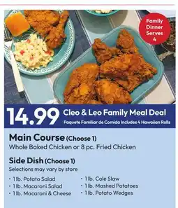 Stater Bros Cleo & Leo Family Meal Deal offer