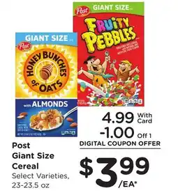 Ralphs Post Giant Size Cereal offer