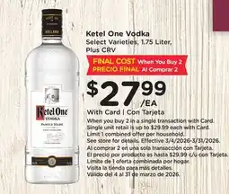 Ralphs Ketel One Vodka offer