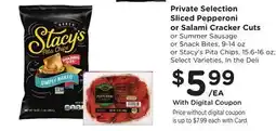 Ralphs Private Selection Sliced Pepperoni or Salami Cracker Cuts offer