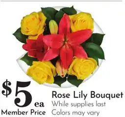 Pavilions Rose Lily Bouquet offer