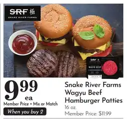 Pavilions Snake River Farms Wagyu Beef Hamburger Patties offer