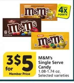 Pavilions M&M's Single Serve Candy offer