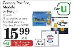 Pavilions Corona, Pacifico, Modelo or Peroni offer