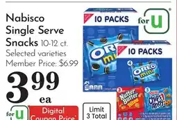 Pavilions Nabisco Single Serve Snacks offer