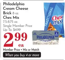 Pavilions Philadelphia Cream Cheese Brick 8 oz. Chex Mix 7.5-8.75 oz offer