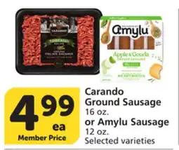 Albertsons Carando Ground Sausage 16 oz. or Amylu Sausage 12 oz offer