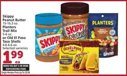 Albertsons Skippy Peanut Butter 15-16.3 oz. Planters Trail Mix 5-6 oz. or Old El Paso Taco Shells 4.6-6.6 oz offer