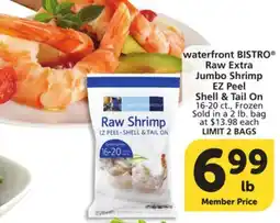 Albertsons waterfront BISTRO Raw Extra Jumbo Shrimp offer