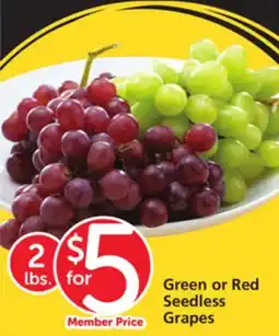 Albertsons Green or Red Seedless Grapes offer