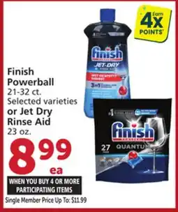 Albertsons Finish Powerball 21-32 ct. Selected varieties or Jet Dry Rinse Aid 23 oz offer
