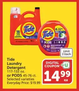 Albertsons Tide Laundry Detergent 117-132 oz. or PODS 45-76 ct offer