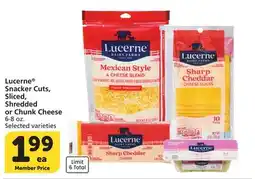 Albertsons Lucerne Snacker Cuts, Sliced, Shredded or Chunk Cheese offer