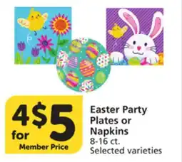 Albertsons Easter Party Plates or Napkins offer