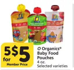 Albertsons O Organics Baby Food Pouches offer