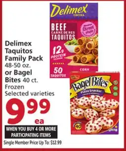 Albertsons Delimex Taquitos Family Pack 48-50 oz. or Bagel Bites 40 ct offer