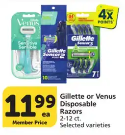 Albertsons Gillette or Venus Disposable Razors offer