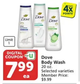 Albertsons Dove Body Wash offer